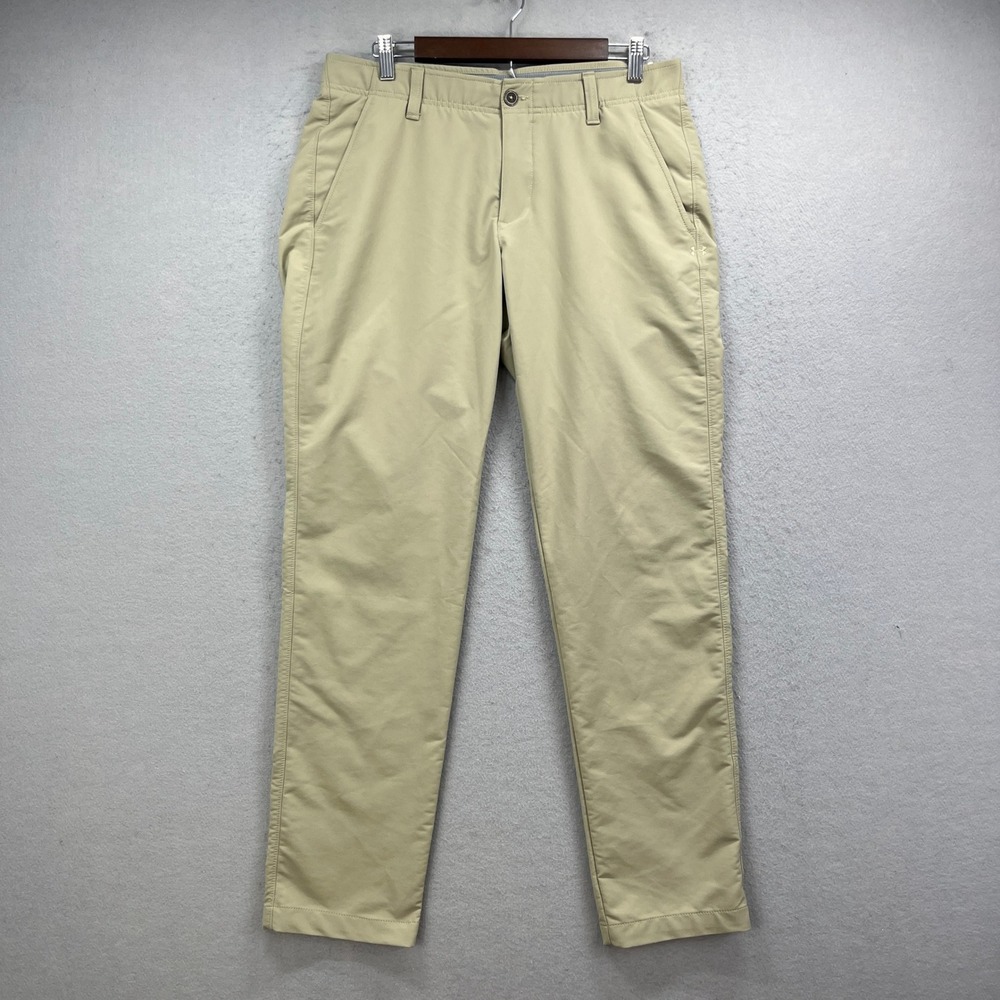 Under Armour Pants Mens 34x32 Khaki Showdown Golf Tapered Stretch Chino Active